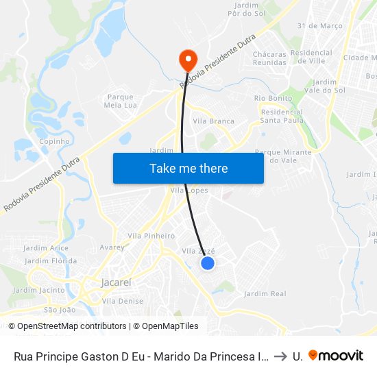 Rua Principe Gaston D Eu - Marido Da Princesa Isabel Zona Preferencial 01 - Zap 1 Jacareí - São Paulo 12310 Brasil to Unip map