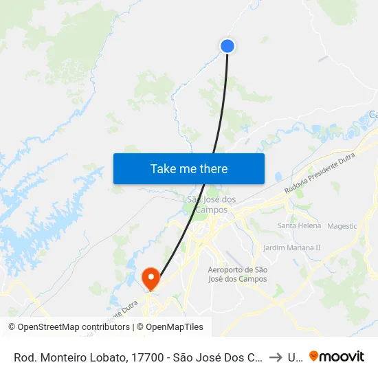 Rod. Monteiro Lobato, 17700 - São José Dos Campos, Monteiro Lobato to Unip map