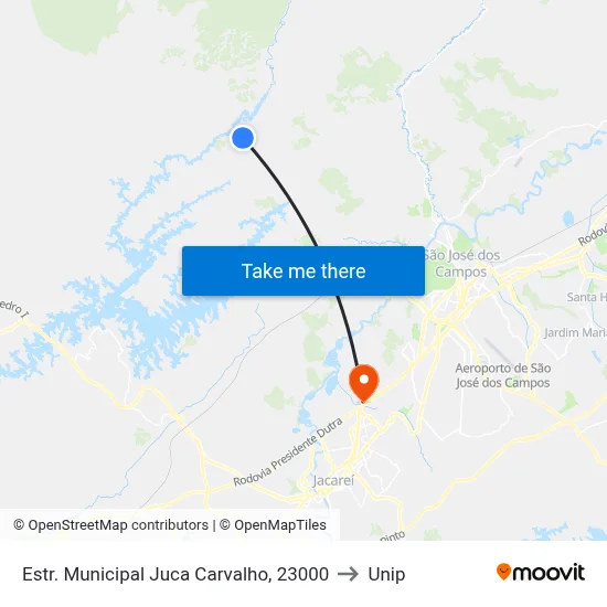 Estr. Municipal Juca Carvalho, 23000 to Unip map