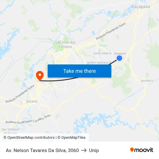 Av. Nelson Tavares Da Silva, 3060 to Unip map