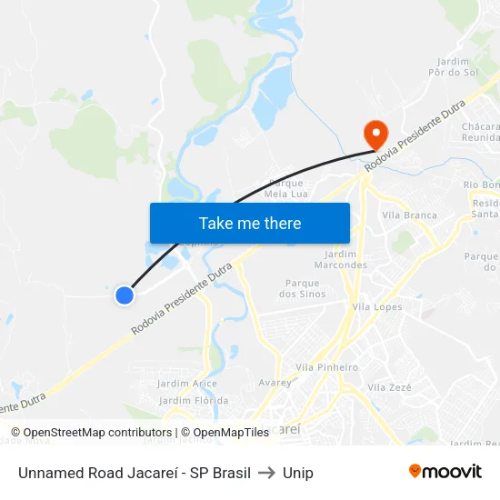 Rua Harold Barnsley Holland 1560 Macrozona Destinação Industrial (Mdi - Pagador De Andrade) Jacareí - São Paulo 12334-403 Brasil to Unip map