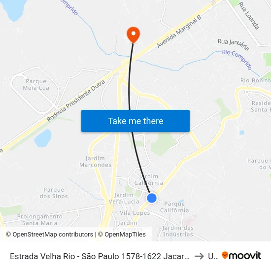 Estrada Velha Rio - São Paulo 1578-1622 Jacareí - SP República Federativa Do Brasil to Unip map
