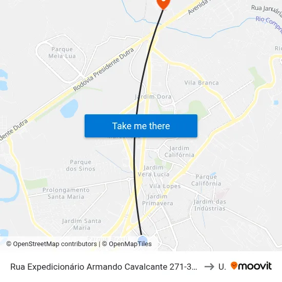 Rua Expedicionário Armando Cavalcante 271-353 Jacareí - SP 12306-080 República Federativa Do Brasil to Unip map