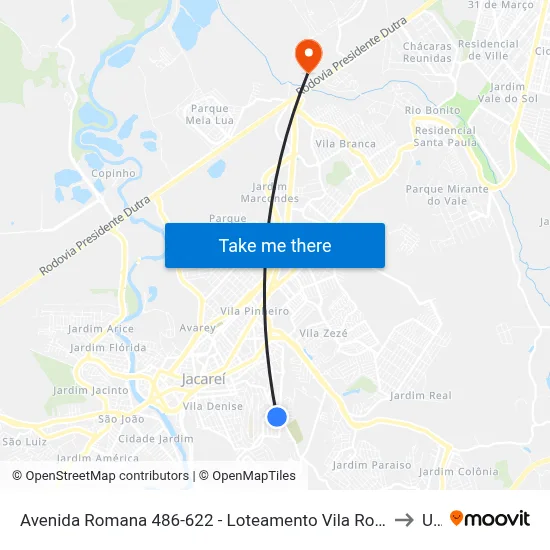 Avenida Romana 486-622 - Loteamento Vila Romana Jacareí - SP 12318-002 Brasil to Unip map
