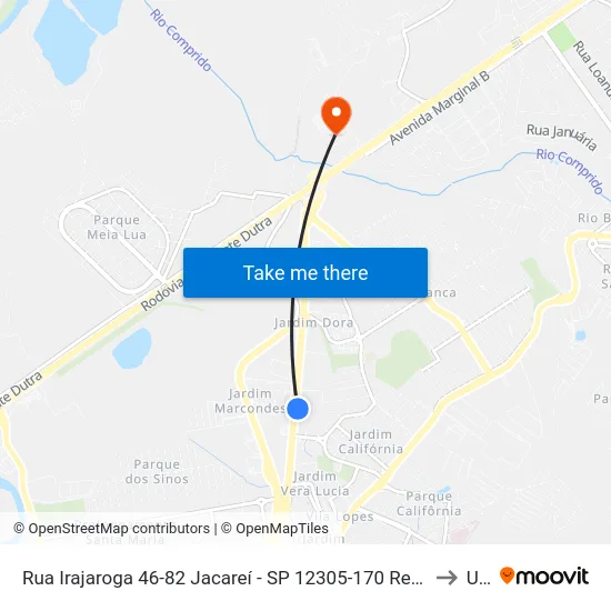 Rua Irajaroga 46-82 Jacareí - SP 12305-170 República Federativa Do Brasil to Unip map