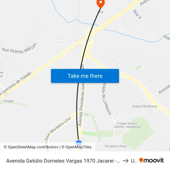 Avenida Getúlio Dorneles Vargas 1970 Jacareí - SP 12305-000 República Federativa Do Brasil to Unip map