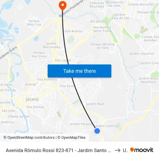 Avenida Rômulo Rossi 823-871 - Jardim Santo Antonio Da Boa Vista Jacareí - SP 12315-660 Brasil to Unip map
