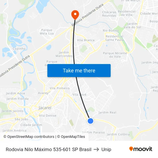 Rodovia Nilo Máximo 535-601 SP Brasil to Unip map