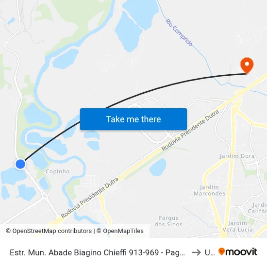 Estr. Mun. Abade Biagino Chieffi 913-969 - Pagador De Andrade Jacareí - SP Brasil to Unip map