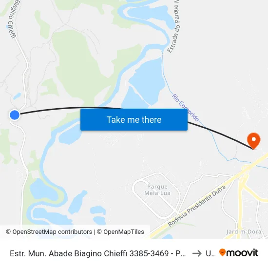 Estr. Mun. Abade Biagino Chieffi 3385-3469 - Pagador De Andrade Jacareí - SP Brasil to Unip map