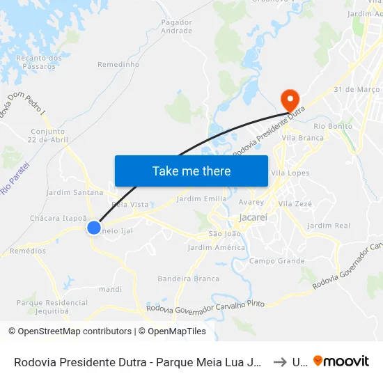 Rodovia Presidente Dutra - Parque Meia Lua Jacareí - SP 12335-010 Brasil to Unip map