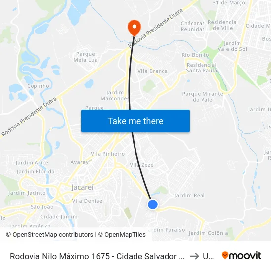 Rodovia Nilo Máximo 1675 - Cidade Salvador SP Brasil to Unip map