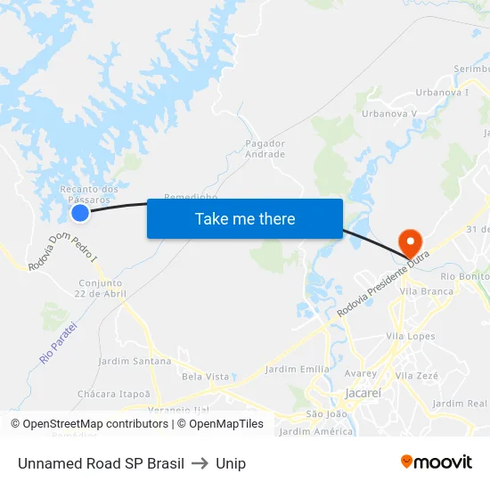 Unnamed Road SP Brasil to Unip map