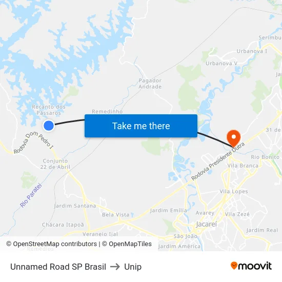 Unnamed Road SP Brasil to Unip map
