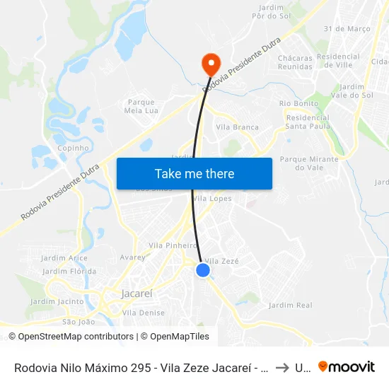 Rodovia Nilo Máximo 295 - Vila Zeze Jacareí - SP 12310-660 Brasil to Unip map