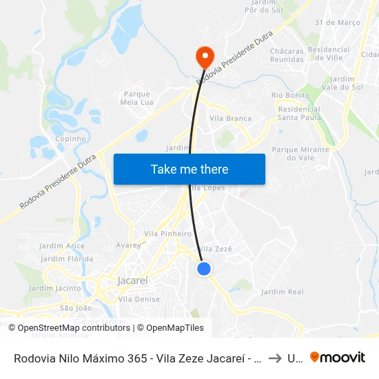 Rodovia Nilo Máximo 365 - Vila Zeze Jacareí - SP 12310-660 Brasil to Unip map