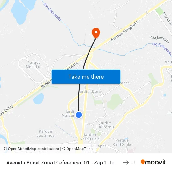 Avenida Brasil Zona Preferencial 01 - Zap 1 Jacareí - São Paulo 12305 Brasil to Unip map
