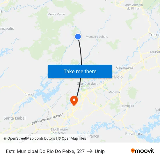 Estr. Municipal Do Rio Do Peixe, 527 to Unip map