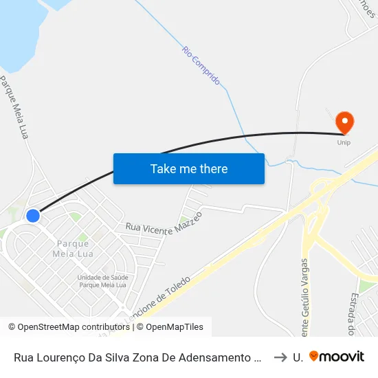 Rua Lourenço Da Silva Zona De Adensamento Controlado (Zac - Meia Lua) Jacareí - São Paulo 12335 Brasil to Unip map