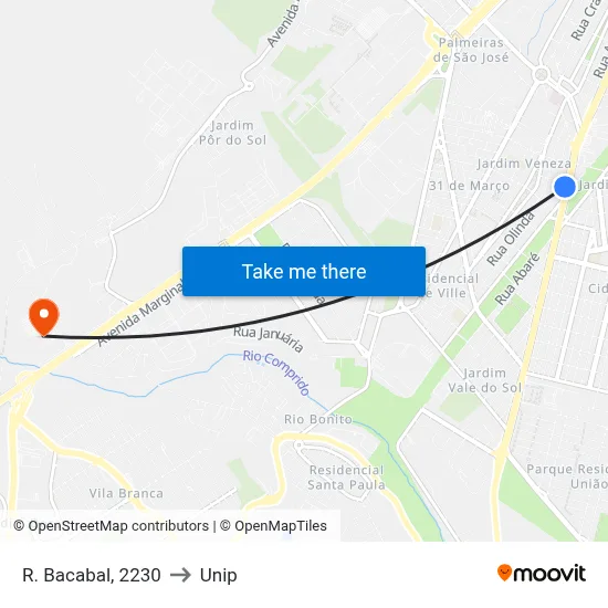 R. Bacabal, 2230 to Unip map