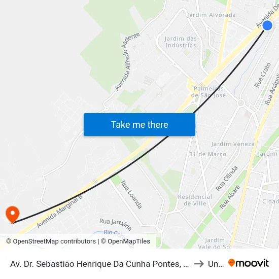 Av. Dr. Sebastião Henrique Da Cunha Pontes, 4300 to Unip map