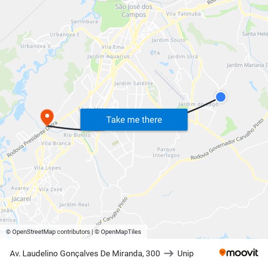Av. Laudelino Gonçalves De Miranda, 300 to Unip map