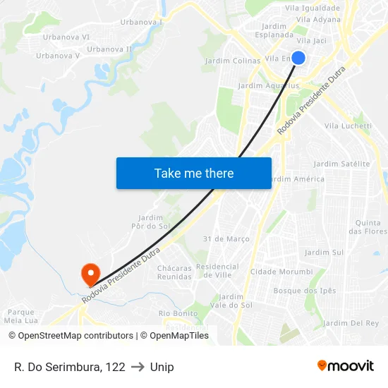 R. Do Serimbura,  122 to Unip map