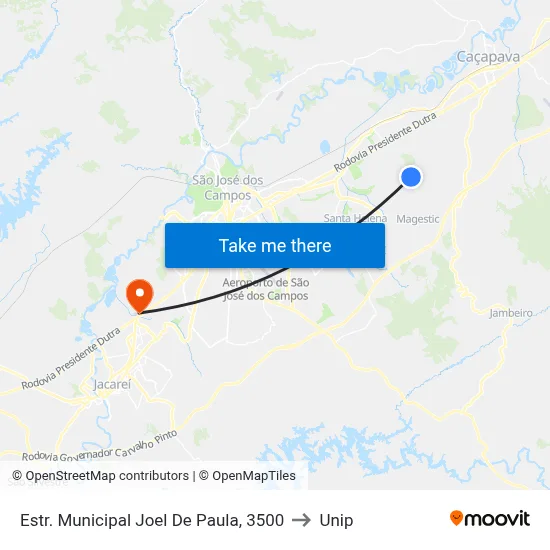 Estr. Municipal Joel De Paula, 3500 to Unip map