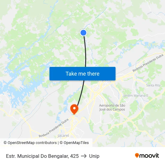 Estr. Municipal Do Bengalar, 425 to Unip map