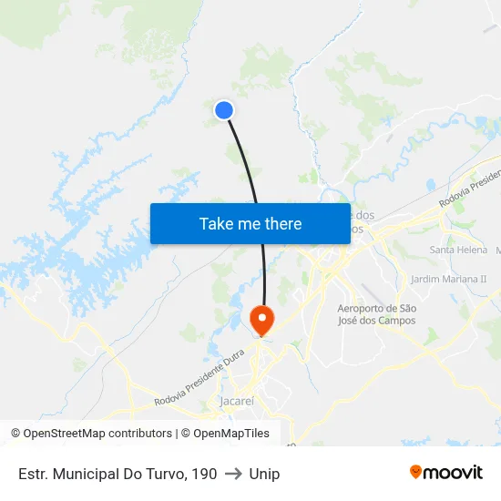 Estr. Municipal Do Turvo, 190 to Unip map