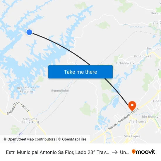 Estr. Municipal Antonio Sa Flor, Lado 23ª Travessa to Unip map