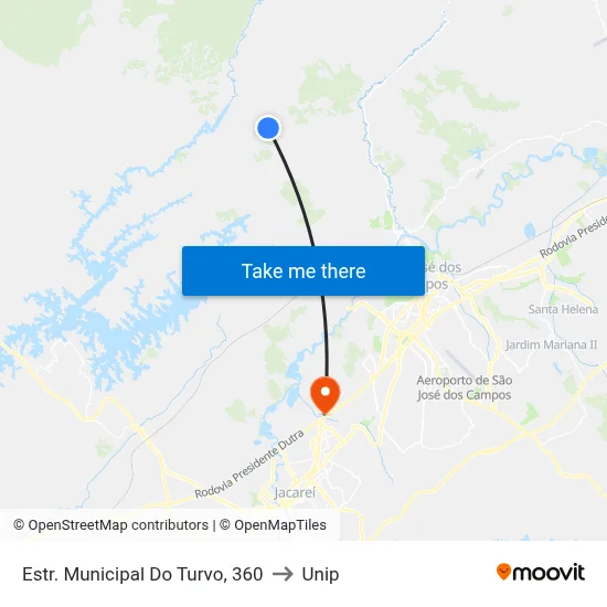 Estr. Municipal Do Turvo, 360 to Unip map