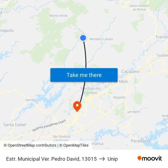 Estr. Municipal Ver. Pedro David, 13015 to Unip map