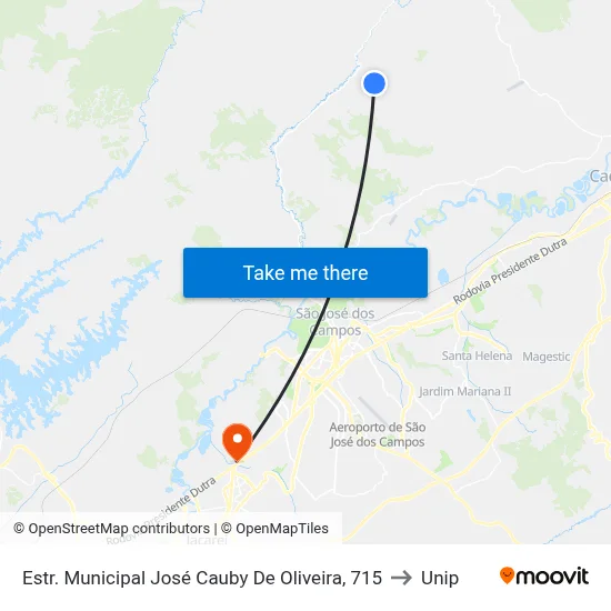 Estr. Municipal José Cauby De Oliveira, 715 to Unip map