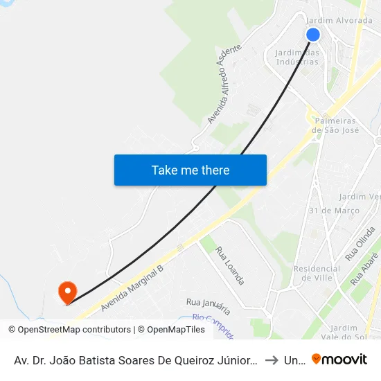 Av. Dr. João Batista Soares De Queiroz Júnior, 990 to Unip map