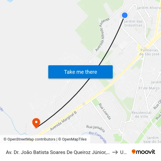 Av. Dr. João Batista Soares De Queiroz Júnior, 1760 to Unip map