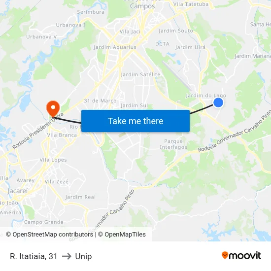 R. Itatiaia, 31 to Unip map