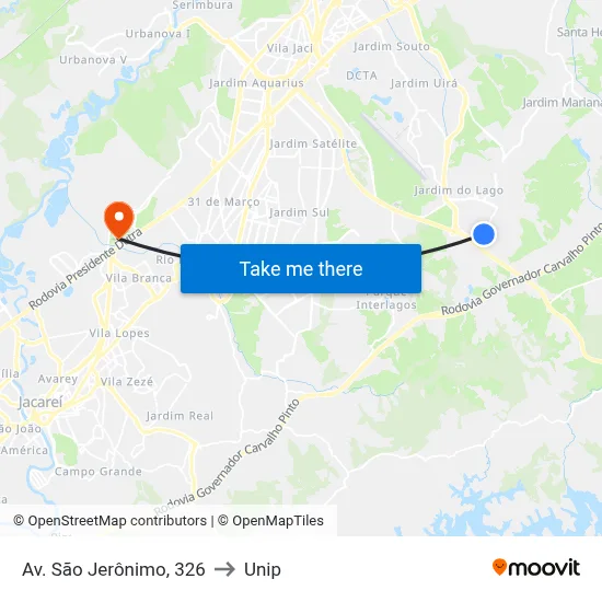 Av. São Jerônimo, 326 to Unip map