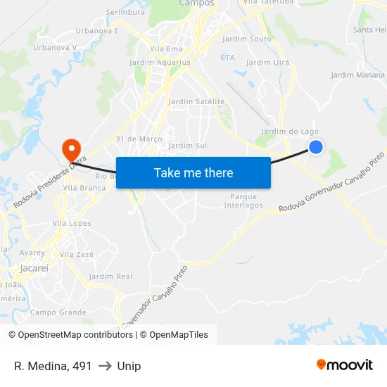 R. Medina, 491 to Unip map