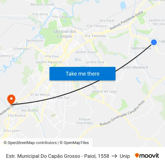 Estr. Municipal Do Capão Grosso - Paiol, 1558 to Unip map