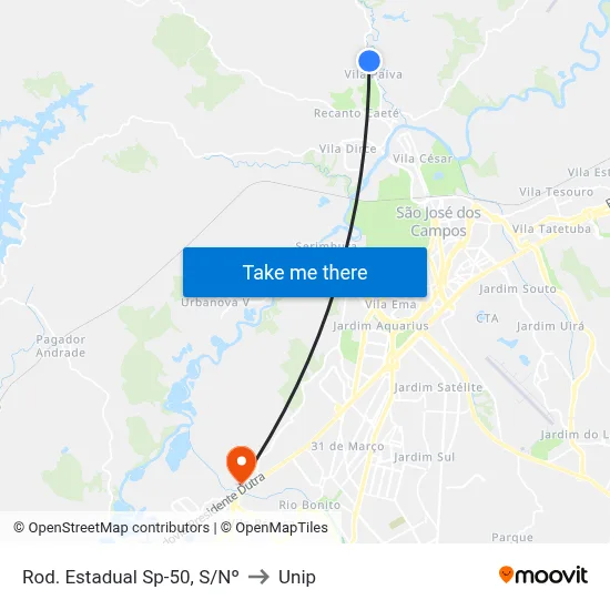 Rod. Estadual Sp-50, S/Nº to Unip map