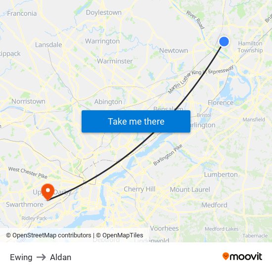 Ewing to Aldan map