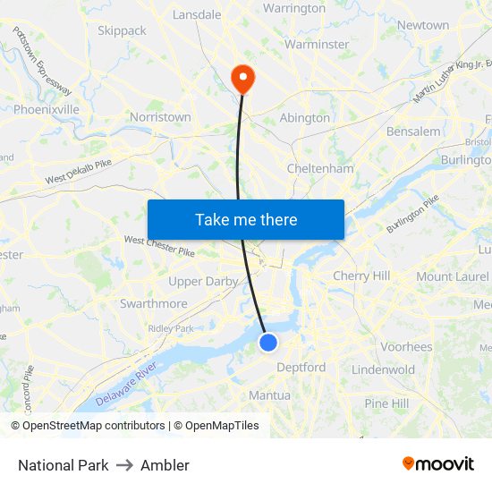 National Park to Ambler map