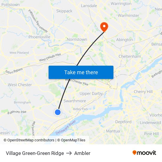 Village Green-Green Ridge to Ambler map