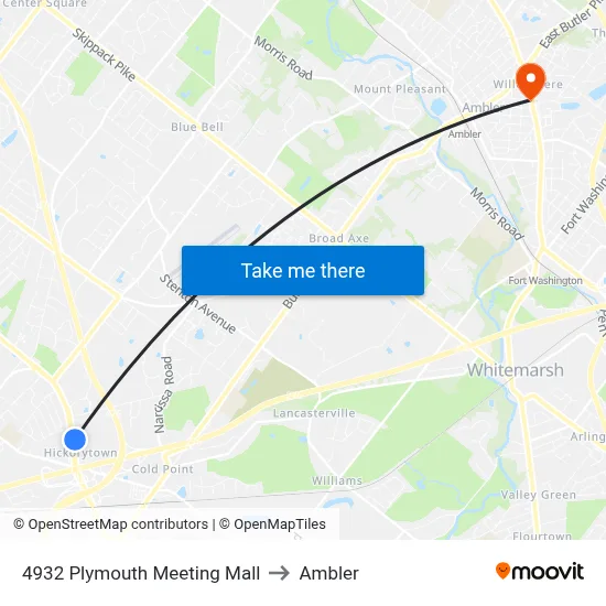 4932 Plymouth Meeting Mall to Ambler map