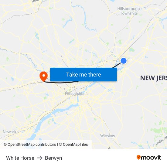 White Horse to Berwyn map