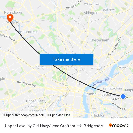 Upper Level by Old Navy/Lens Crafters to Bridgeport map