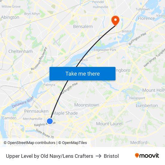 Upper Level by Old Navy/Lens Crafters to Bristol map