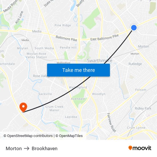 Morton to Brookhaven map