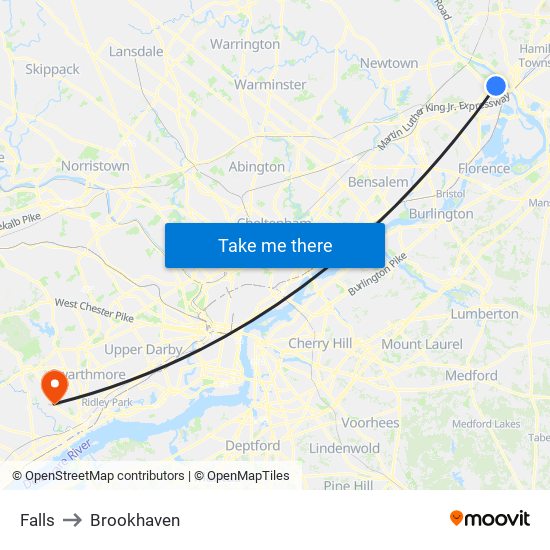 Falls to Brookhaven map